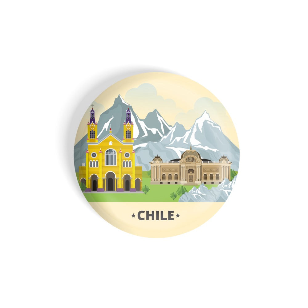 dhcrafts Round Fridge Magnet yellow Color Chile Glossy Finish Design Pack of 1 (58 mm)